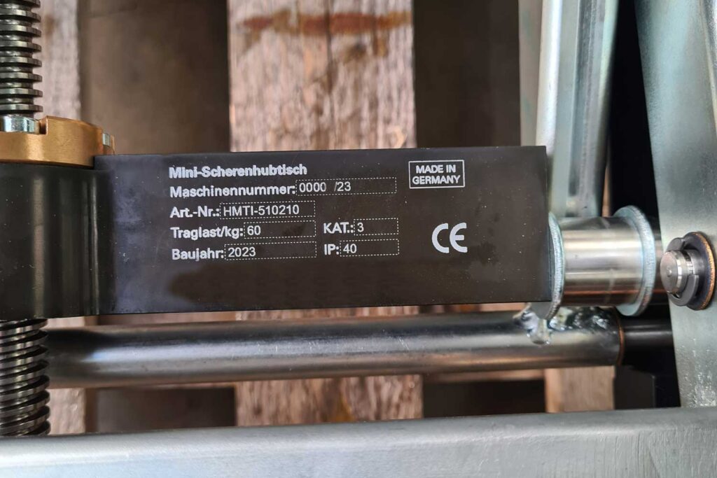 Laser beschriftetes CE von einem elektrischen Scherenhubtisch